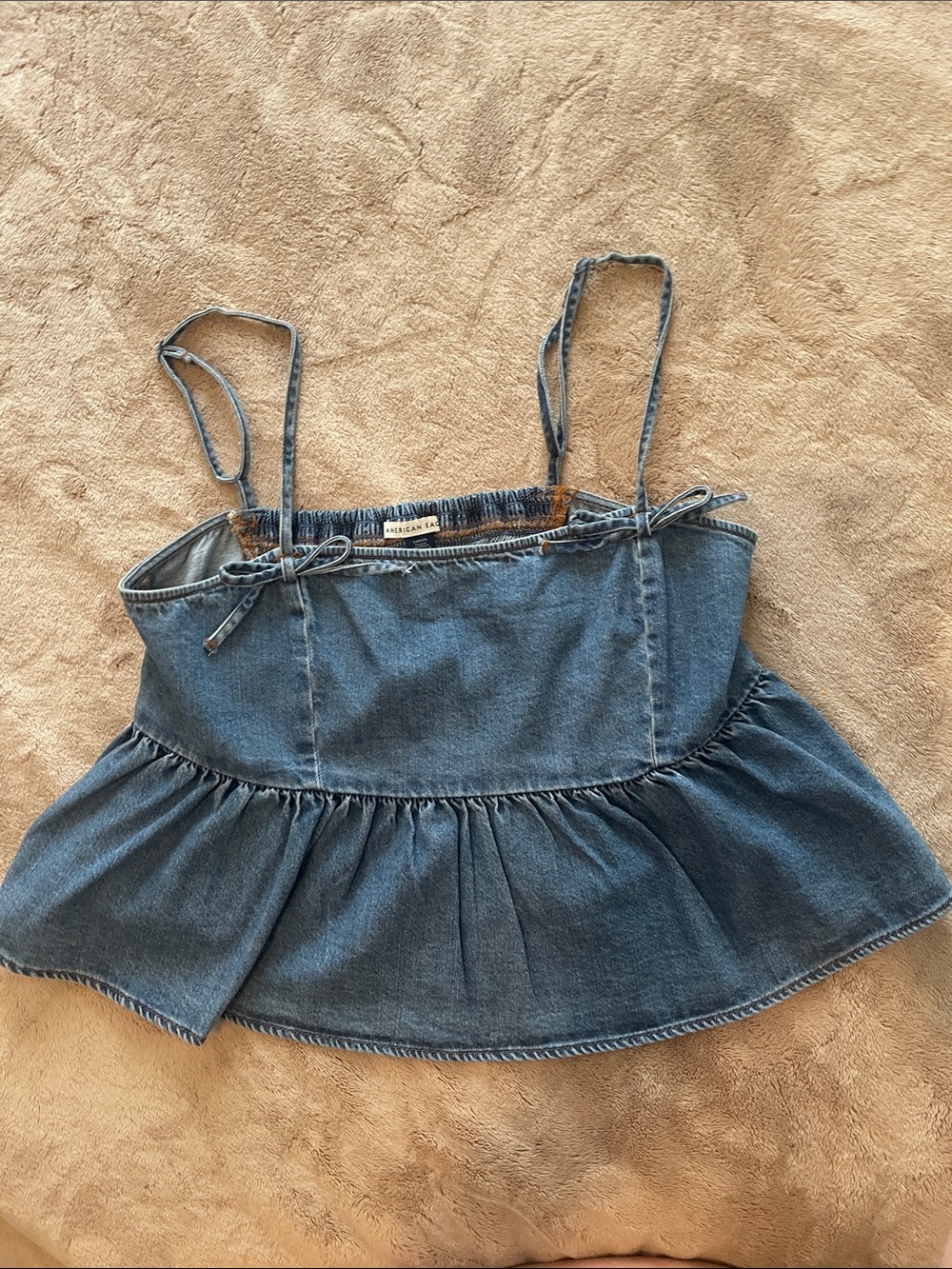 American Eagle denim babydoll crop top